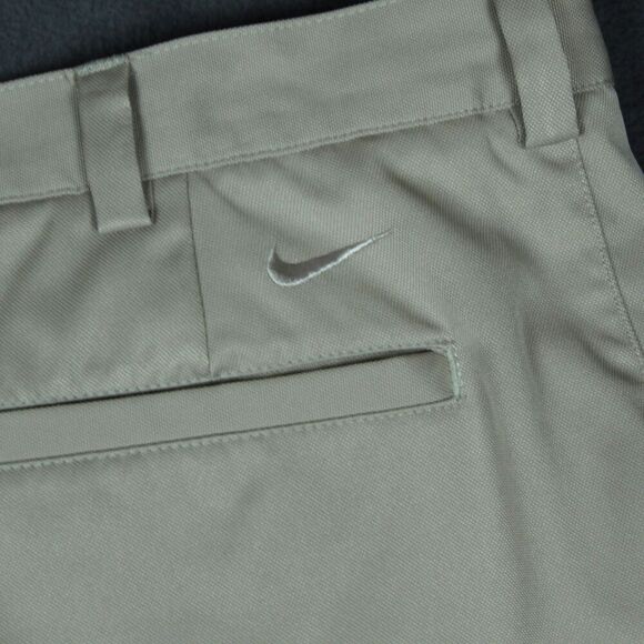 Nike FITDRY Golf Shorts Mens 36 Khaki Beige Performance Pleated Dress Summer - Picture 6 of 10